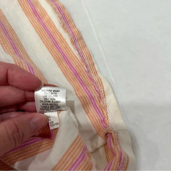 Cherokee spaghetti straps summer top White with Orange and Pink Stripes - Picture 6 of 10
